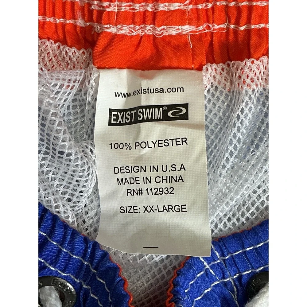 Exist Swim Men's Pride Rainbow Striped Swim Trunks Board Shorts XXL NWT